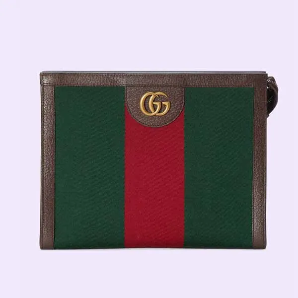 Túi Cầm Tay Nam Gucci GC Web Double G Case Màu Xanh Đỏ - Túi xách - Vua Hàng Hiệu