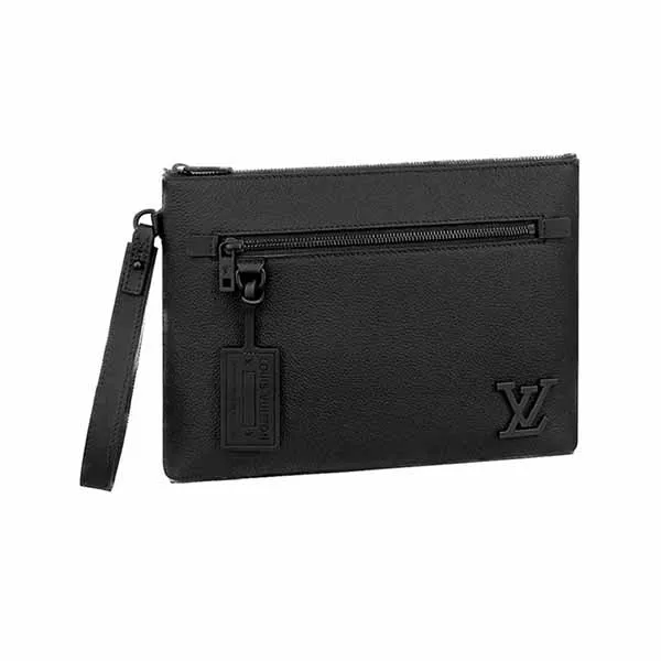 Túi Cầm Tay Nam Louis Vuitton LV Aerogram Ipad Pouch Black M69837 Màu Đen - Túi xách - Vua Hàng Hiệu