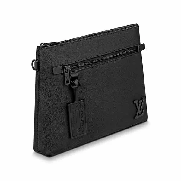 Túi Cầm Tay Nam Louis Vuitton LV Aerogram Ipad Pouch Black M69837 Màu Đen - Túi xách - Vua Hàng Hiệu