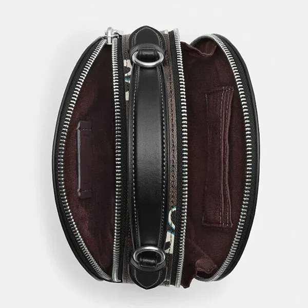 Túi Đeo Chéo Nữ Coach Canteen Crossbody In Signature Canvas With Halloween Eyes CM766 Màu Nâu Đen