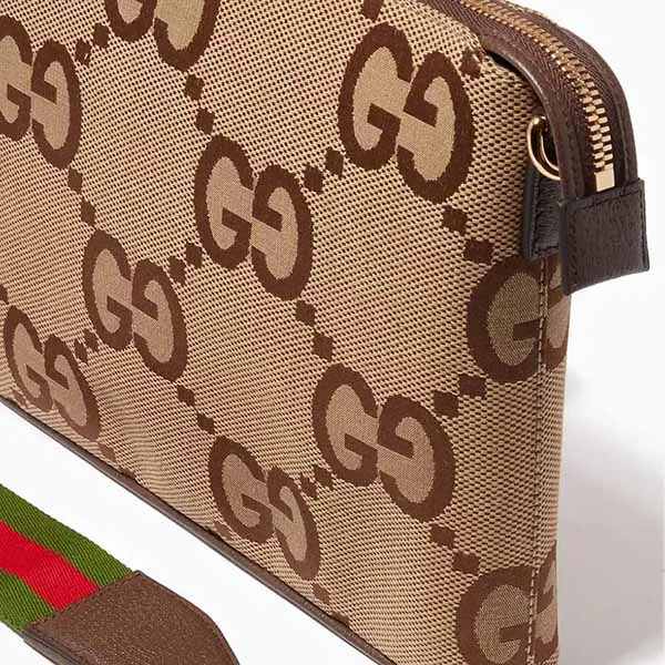 Túi Đeo Chéo Nam Gucci Jumbo GG Messenger Bag In Logo Canvas Màu Nâu - Túi xách - Vua Hàng Hiệu