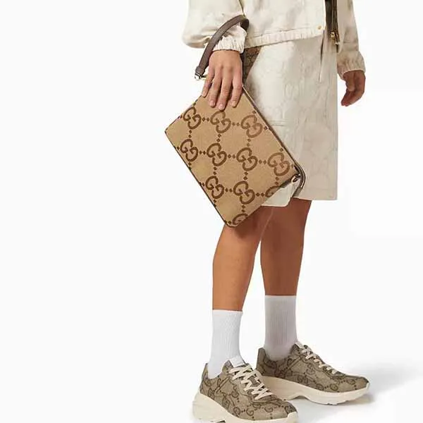 Túi Đeo Chéo Nam Gucci Jumbo GG Messenger Bag In Logo Canvas Màu Nâu - Túi xách - Vua Hàng Hiệu