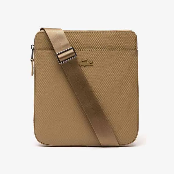 Túi Đeo Chéo Nam Lacoste Matte Pique Leather Bag NH2815CE J07 Màu Be Nhạt
