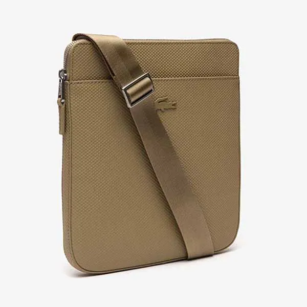 Túi Đeo Chéo Nam Lacoste Matte Pique Leather Bag NH2815CE J07 Màu Be Nhạt