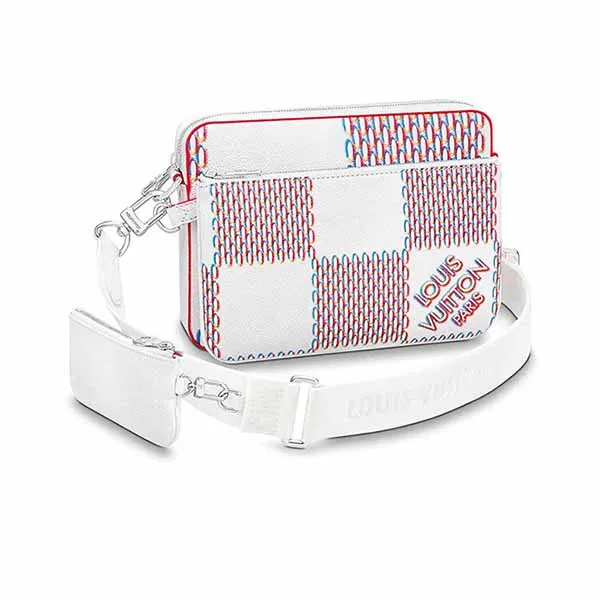 Túi Đeo Chéo Nam Louis Vuitton LV Trio Messenger Bag M20665 Màu Trắng Hồng