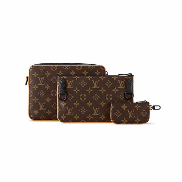 Túi Đeo Chéo Nam Louis Vuitton LV Trio Messenger Bag M46694 Màu Nâu Vàng