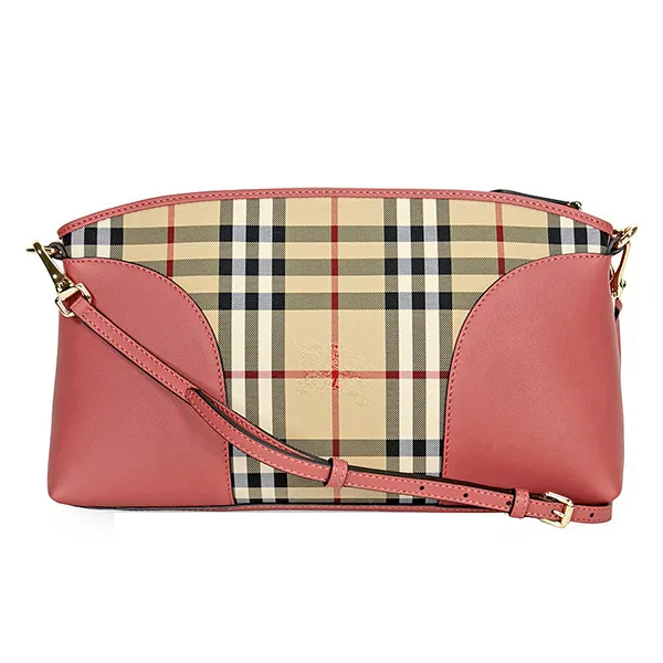 Túi Đeo Chéo Nữ Burberry Chichester Horseferry Check Bag Màu Be/Hồng