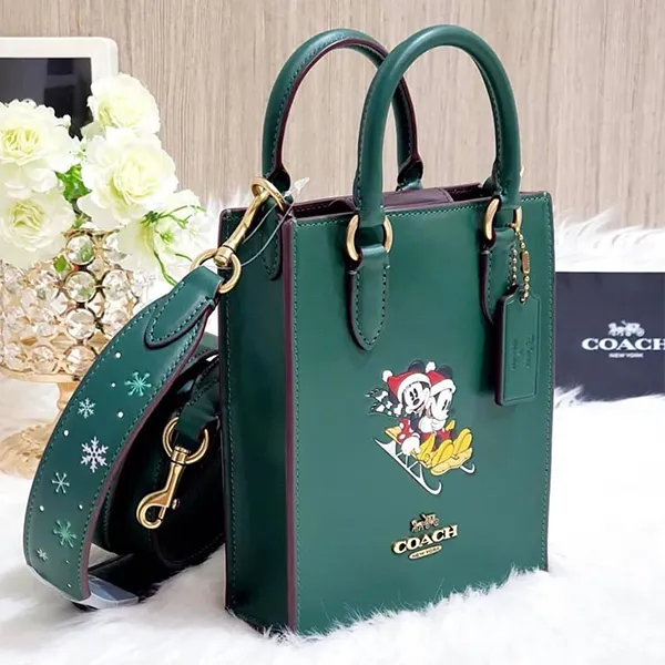 Túi Đeo Chéo Nữ Coach Disney North South Mini Tote CN021 Màu Xanh Green - Túi xách - Vua Hàng Hiệu