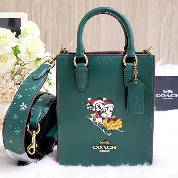Túi Đeo Chéo Nữ Coach Disney North South Mini Tote CN021 Màu Xanh Green - Túi xách - Vua Hàng Hiệu