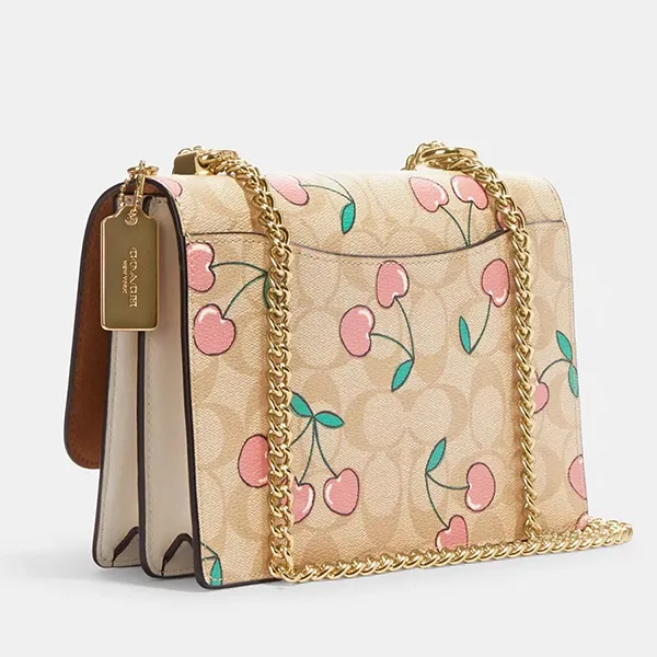 Túi Đeo Chéo Nữ Coach Klare Crossbody In Signature Canvas With Heart Cherry Print CE610 Màu Khaki