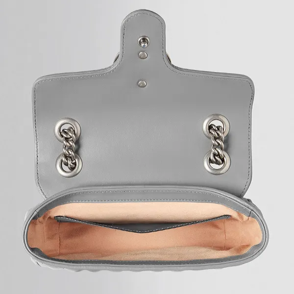 Túi Đeo Chéo Nữ Gucci GG Marmont Mini Shoulder Bag 446744 Màu Xám - Túi xách - Vua Hàng Hiệu