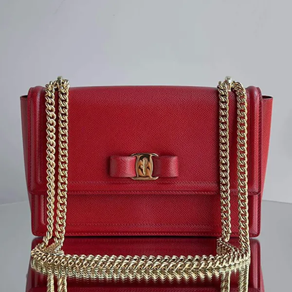 Túi Đeo Chéo Nữ Salvatore Ferragamo Medium Ginny Shoulder Bag 21G462 Màu Đỏ - Túi xách - Vua Hàng Hiệu