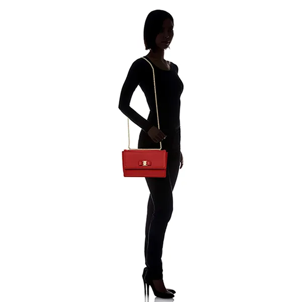 Túi Đeo Chéo Nữ Salvatore Ferragamo Medium Ginny Shoulder Bag 21G462 Màu Đỏ - Túi xách - Vua Hàng Hiệu
