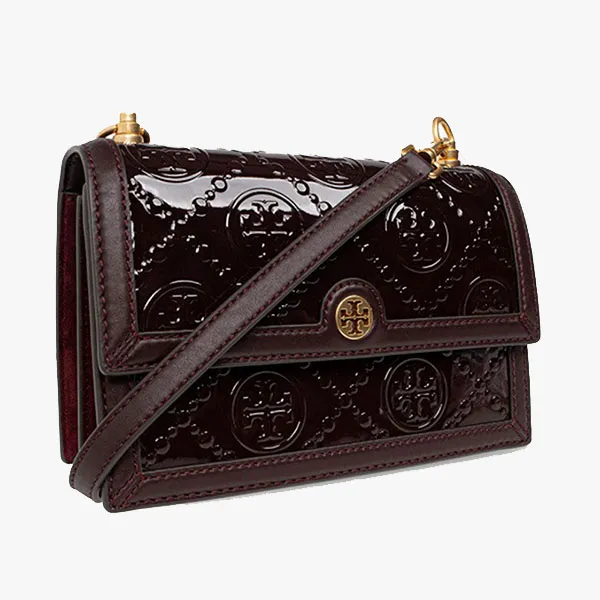Túi Đeo Chéo Nữ Tory Burch Burgaundy Shoulder Bag In Patent Leather 138895 0-600 Màu Đỏ Mận