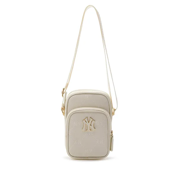 Túi Đeo Chéo Trẻ Em MLB PU Diamond Monogram New York Yankees 7ACRMDD4N-50CRS Màu Trắng Kem