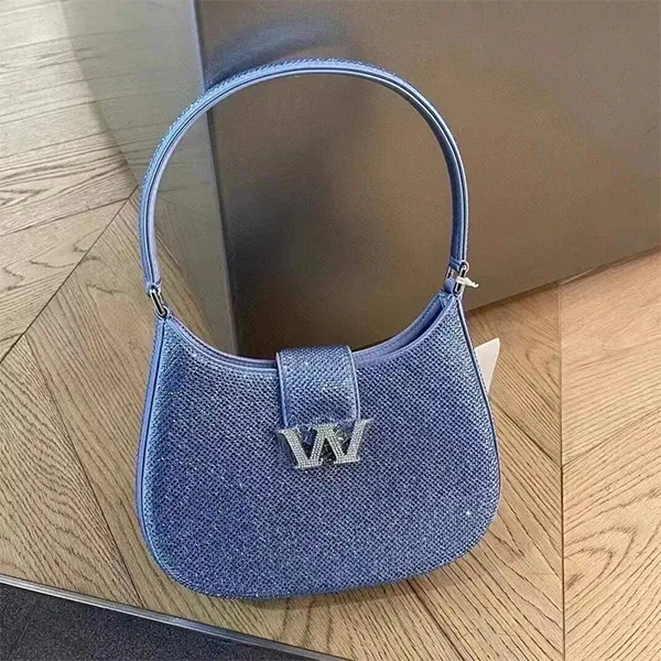 Túi Đeo Vai Nữ Alexander Wang Legacy Small Crystal Hobo Bag Màu Xanh Tím - Túi xách - Vua Hàng Hiệu