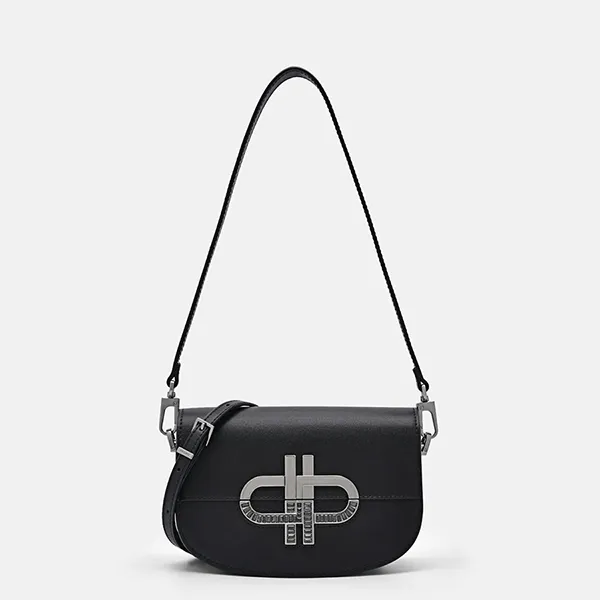 Túi Đeo Vai Nữ Pedro Icon Mini Leather Shoulder Bag Black 75210151-1 Màu Đen Khóa Bạc - Túi xách - Vua Hàng Hiệu