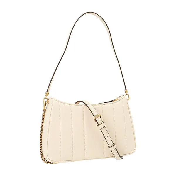Túi Đeo Vai Nữ Tory Burch Kira Logo Plaque Shoulder Bag 87178 Màu Trắng Kem - Túi xách - Vua Hàng Hiệu