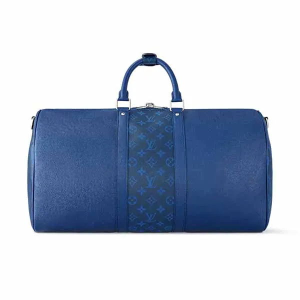 Túi Đựng Đồ Nam Louis Vuitton LV Keepall Bandoulière 50 Bag M53766 Màu Xanh Blue - 6