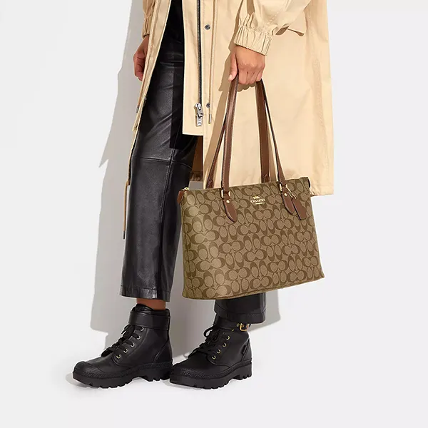 Túi Tote Coach Gallery Tote In Signature Canvas CS187 Màu Nâu