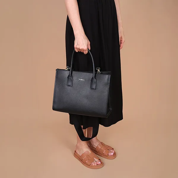 Túi Tote Nữ Furla Afrodite Leather Tote Bag Black Màu Đen - Túi xách - Vua Hàng Hiệu