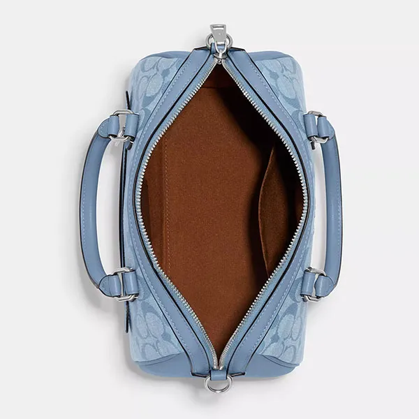 Túi Trống Nữ Coach Rowan Satchel In Signature Chambray CH141 Màu Xanh Da Trời - Túi xách - Vua Hàng Hiệu