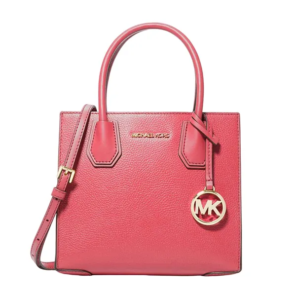 Túi Xách Nữ Michael Kors MK Mercer Medium Pebbled Leather Crossbody Bag 35S1GM9M2L Màu Hồng
