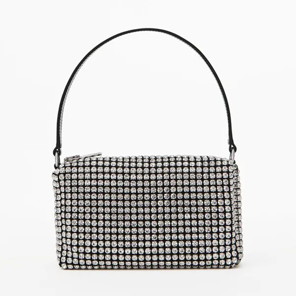 Túi Xách Tay Nữ Alexander Wang Heiress Pouch In Crystal Mesh 2019P0813J100 Màu Đen - Túi xách - Vua Hàng Hiệu