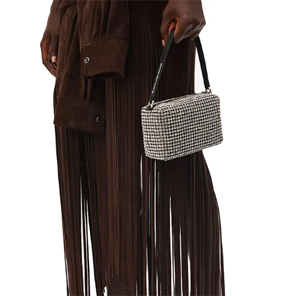 Túi Xách Tay Nữ Alexander Wang Heiress Pouch In Crystal Mesh 2019P0813J100 Màu Đen - Túi xách - Vua Hàng Hiệu