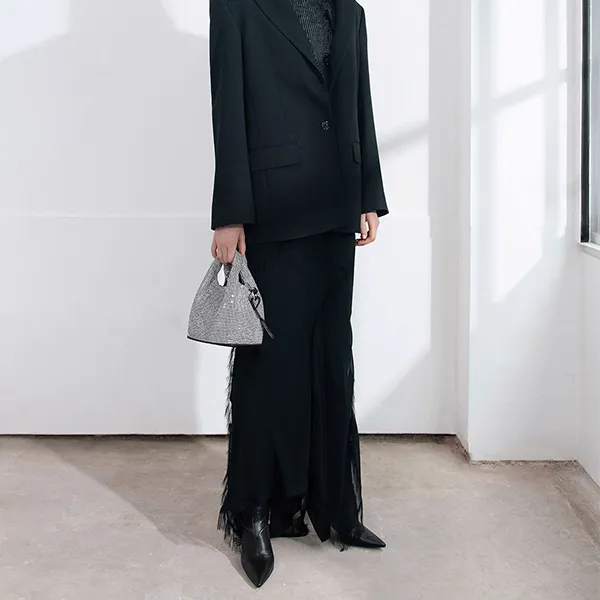 Túi Xách Tay Nữ Charles & Keith CNK Yama Crystal Embellished Tote Bag Silver CK2-30151335-2 Màu Bạc