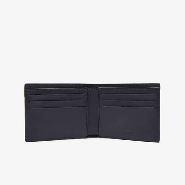 Ví Nam Lacoste Men's Crocodile Print Small Billfold NH4481FW L24 Màu Đen