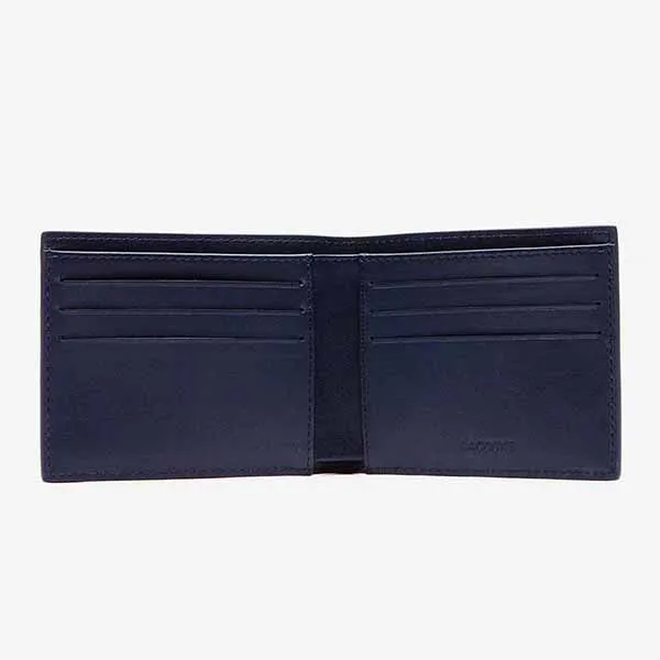 Ví Nam Lacoste Men's Fitzgerald Leather Six Card Wallet NH1115FG 021 Màu Xanh Đen
