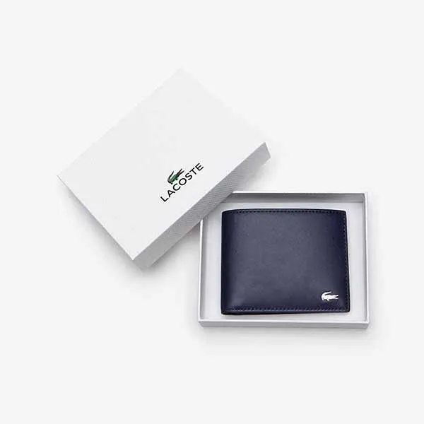 Ví Nam Lacoste Men's Fitzgerald Leather Six Card Wallet NH1115FG 021 Màu Xanh Đen