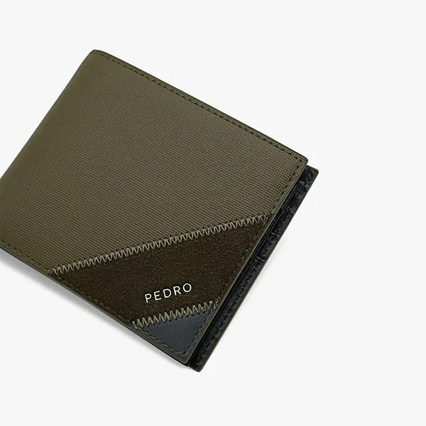 Ví Nam Pedro Leather Bi-Fold Flip Wallet Military Green 15940248 Màu Xanh