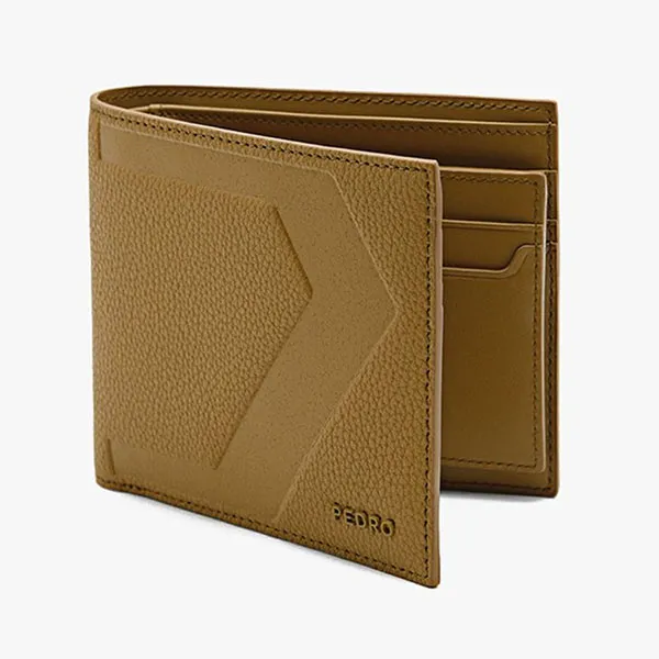 Ví Nam Pedro Leather Bi-Fold Flip Wallet 16500077 Màu Nâu Be