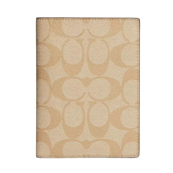 Ví Nữ Coach Passport Case In Signature Canvas CF887 Màu Vàng Nhạt