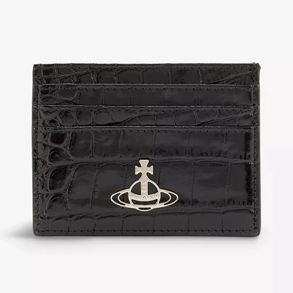 Ví Nữ Vivienne Westwood Embossed Leather Card Holder Màu Đen - Túi xách - Vua Hàng Hiệu