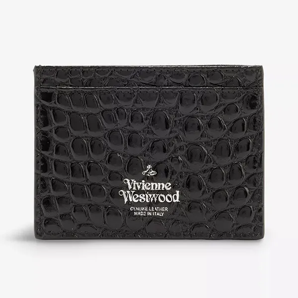 Ví Nữ Vivienne Westwood Embossed Leather Card Holder Màu Đen - Túi xách - Vua Hàng Hiệu