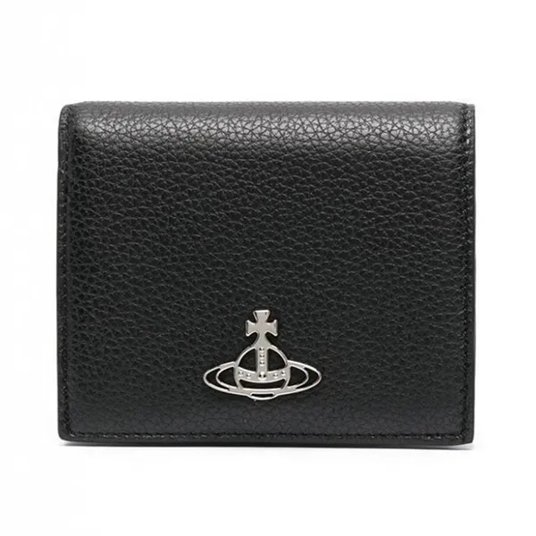 Ví Nữ Vivienne Westwood Grain Leather Woman Billfold Màu Đen - Túi xách - Vua Hàng Hiệu