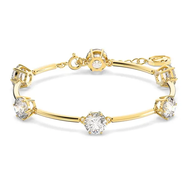 Vòng Đeo Tay Nữ Swarovski Constella Bracelet Round Cut, White, Shiny Gold-Tone Plated 5622719 Màu Vàng Gold - Trang sức - Vua Hàng Hiệu