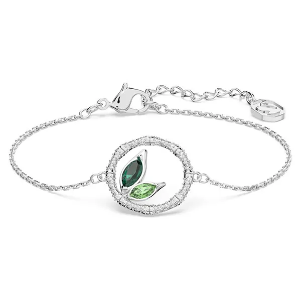 Vòng Đeo Tay Nữ Swarovski Dellium Bracelet Circle, Bamboo, Green, Rhodium Plated 5645375 Màu Xanh Bạc - Trang sức - Vua Hàng Hiệu