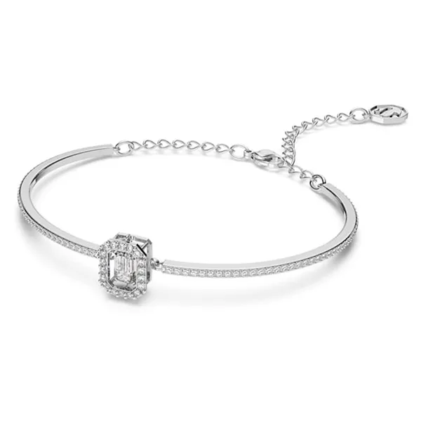 Vòng Đeo Tay Nữ Swarovski Millenia Bangleoctagon Cut, Pavé, White, Rhodium Plated 5638494 Màu Bạc Sang Trọng
