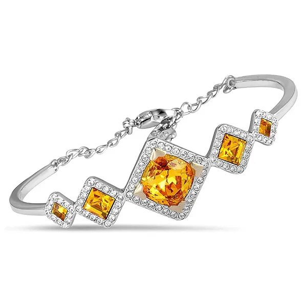 Vòng Đeo Tay Nữ Swarovski Sunflower Aber Crystal Carina Bangle Rhodium 5133374 Màu Vàng Bạc