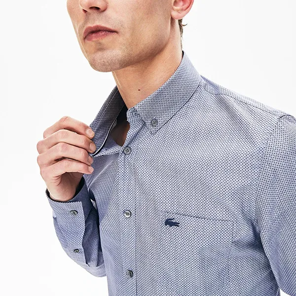 Áo Sơ Mi Nam Lacoste Men's Printed Cotton Poplin Shirt CH6794 Màu Xanh Size 41 - Thời trang - Vua Hàng Hiệu