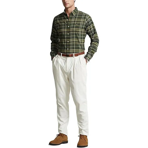 Áo Sơ Mi Nam Ralph Lauren Classic-Fit Olive Multi Plaid Oxford Long-Sleeve Woven Shirt Màu Xanh Size XS - Thời trang - Vua Hàng Hiệu