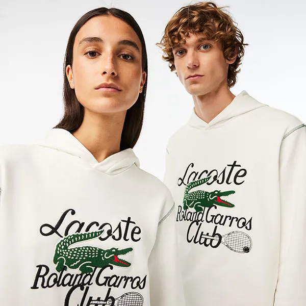 Áo Hoodie Lacoste Unisex Sport Roland Garros Edition Hoodie SH6270-51 Màu Trắng Size XS