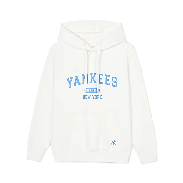 Áo Hoodie MLB Overfit của Varsity New York Yankees 3AHDV0141-50CRS Màu Trắng Kem
