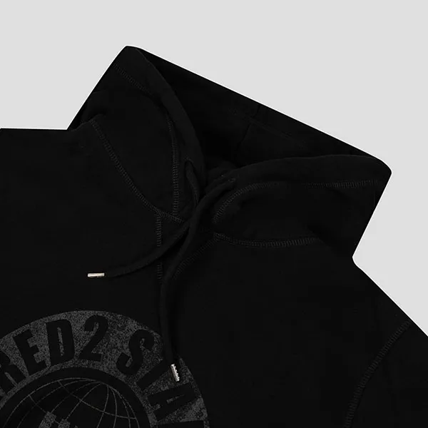 Áo Hoodie Nam Dsquared2 Black With Logo Printed S71GU0600 S25516 900 Màu Đen Size XS