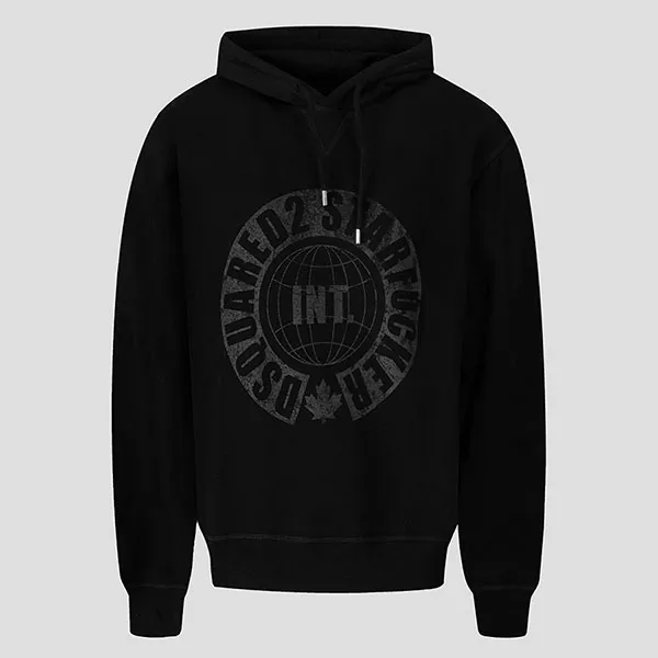 Áo Hoodie Nam Dsquared2 Black With Logo Printed S71GU0600 S25516 900 Màu Đen Size XS