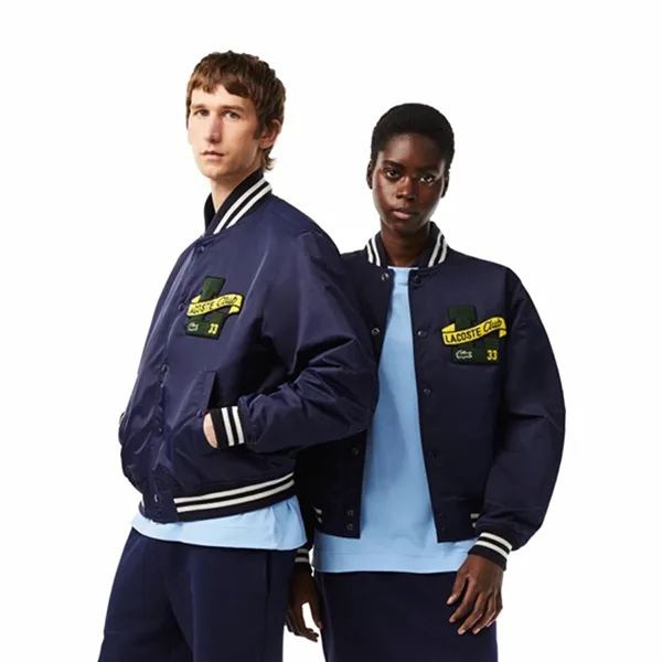 Áo Khoác Lacoste Unisex Print Back Teddy Jacket BH0112 Màu Xanh Navy Size XS